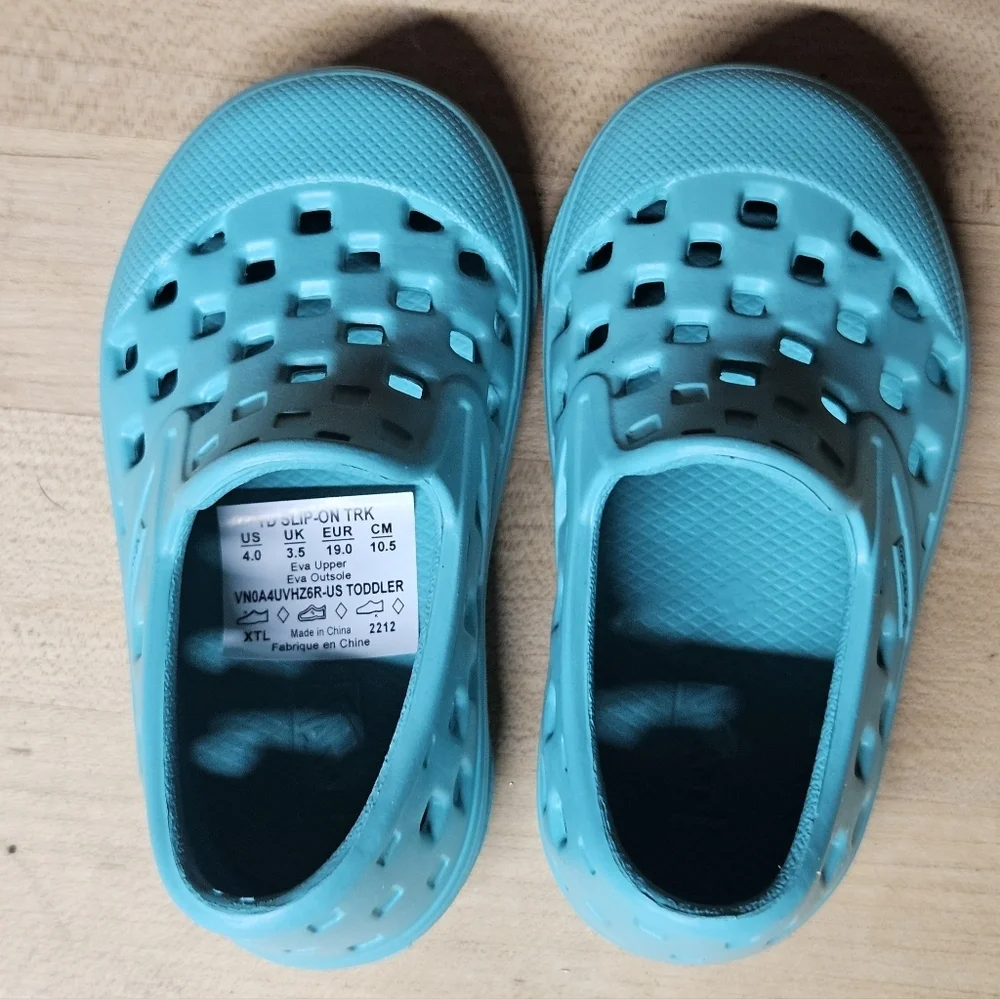 Vans slip on Crocs teal blue size 4 toddler - Picture 6 of 10